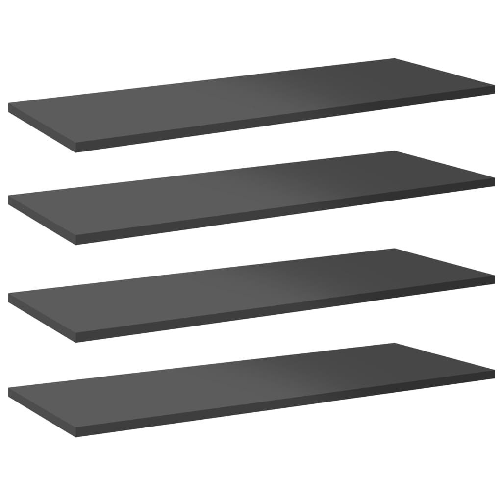 Wandschappen 4 st 80x30x1,5 cm spaanplaat hoogglans grijs is nu te koop bij PeponiXL, paradijselijk wonen!