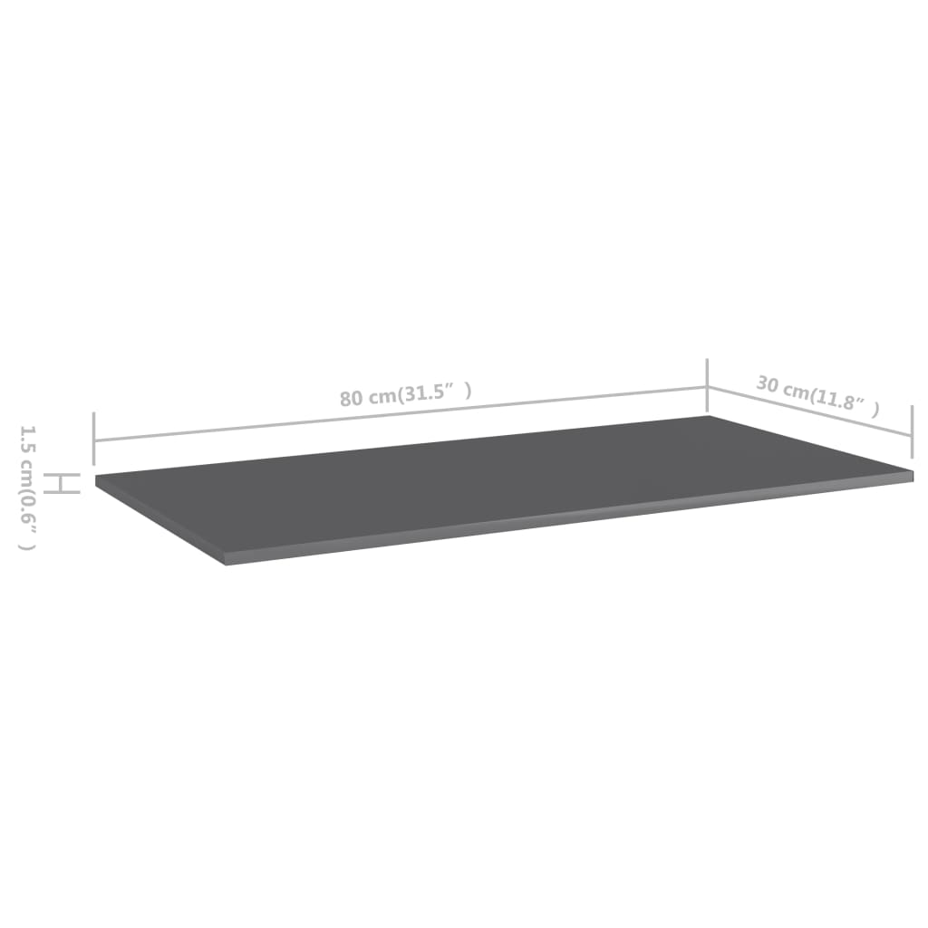 Wandschappen 8 st 80x30x1,5 cm spaanplaat hoogglans grijs is nu te koop bij PeponiXL, paradijselijk wonen!