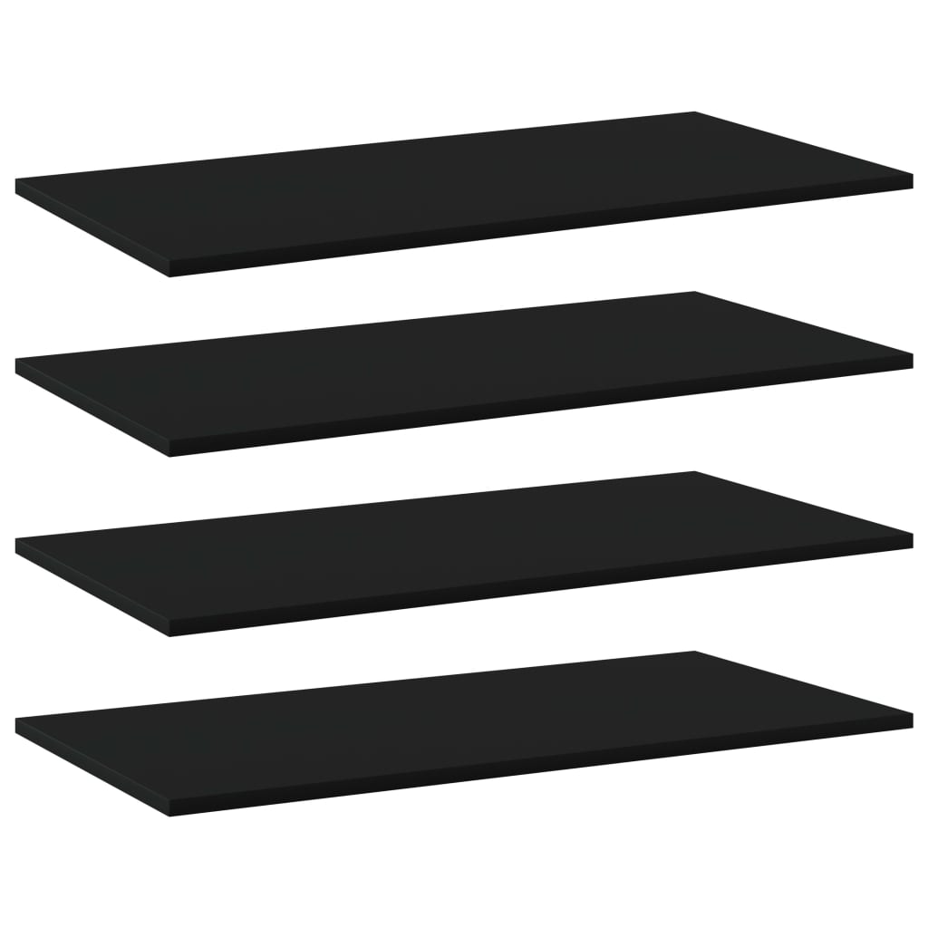 Wandschappen 4 st 80x40x1,5 cm spaanplaat zwart is nu te koop bij PeponiXL, paradijselijk wonen!
