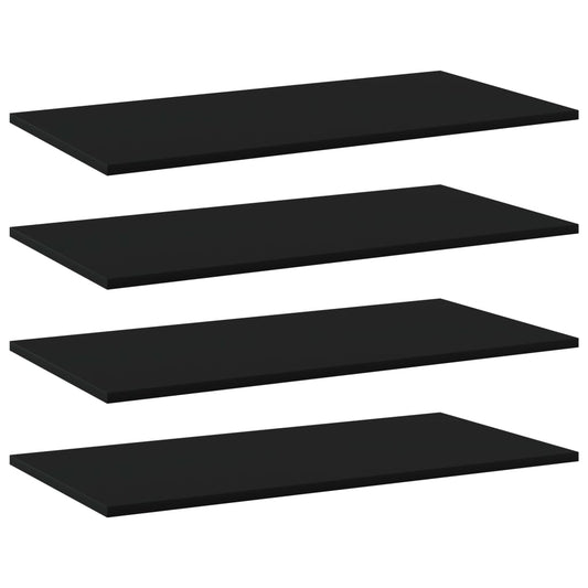 Wandschappen 4 st 80x40x1,5 cm spaanplaat zwart is nu te koop bij PeponiXL, paradijselijk wonen!