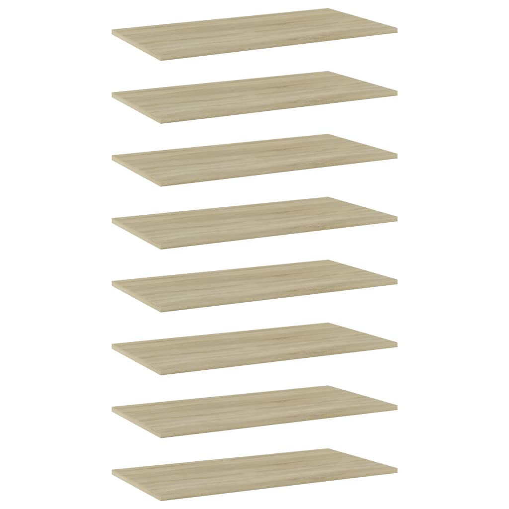 Wandschappen 8 st 80x40x1,5 cm spaanplaat sonoma eikenkleurig is nu te koop bij PeponiXL, paradijselijk wonen!
