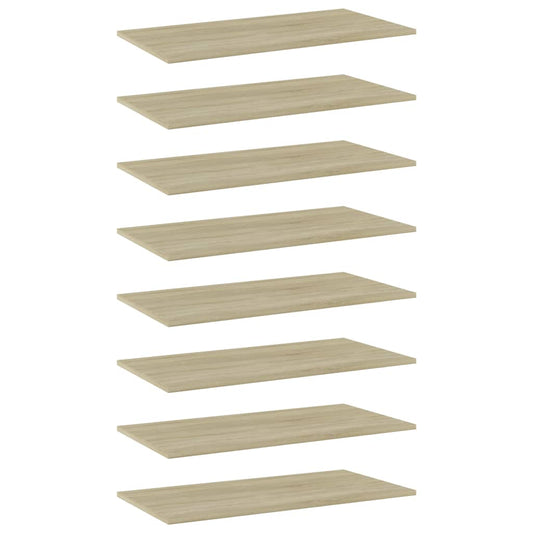 Wandschappen 8 st 80x40x1,5 cm spaanplaat sonoma eikenkleurig is nu te koop bij PeponiXL, paradijselijk wonen!