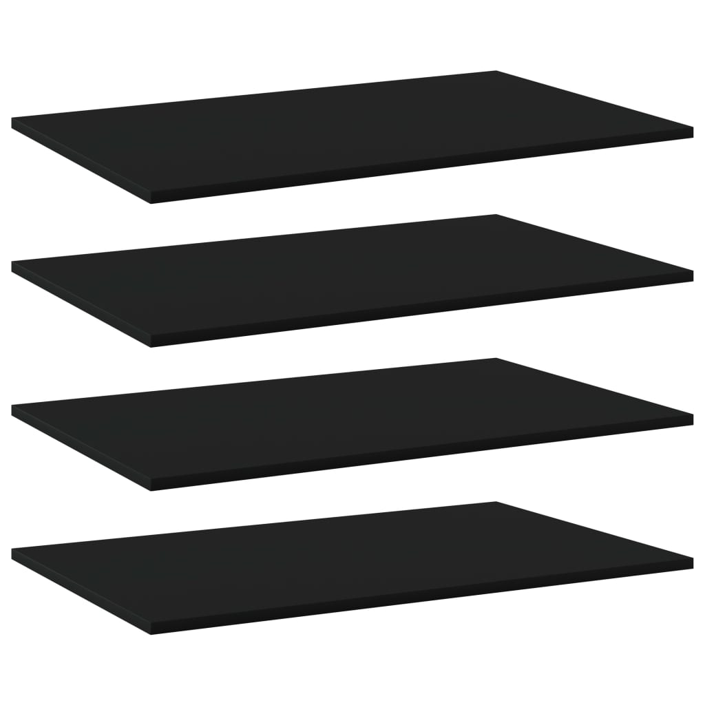 Wandschappen 4 st 80x50x1,5 cm spaanplaat zwart is nu te koop bij PeponiXL, paradijselijk wonen!