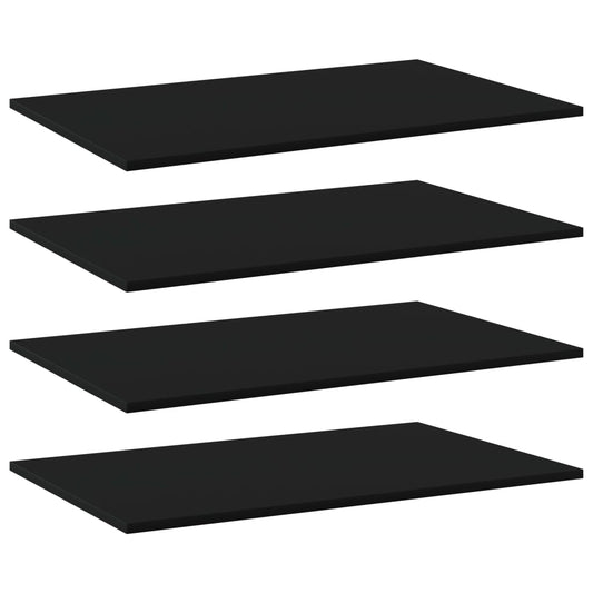 Wandschappen 4 st 80x50x1,5 cm spaanplaat zwart is nu te koop bij PeponiXL, paradijselijk wonen!