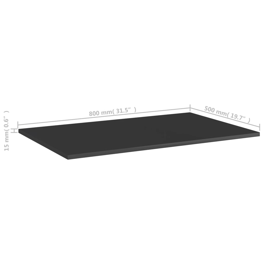 Wandschappen 4 st 80x50x1,5 cm spaanplaat hoogglans zwart is nu te koop bij PeponiXL, paradijselijk wonen!