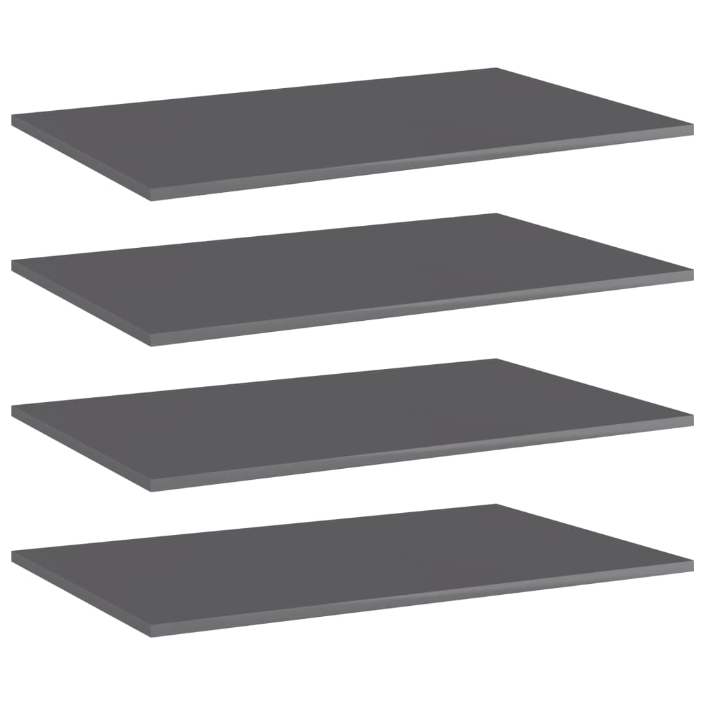 Wandschappen 4 st 80x50x1,5 cm spaanplaat hoogglans grijs is nu te koop bij PeponiXL, paradijselijk wonen!