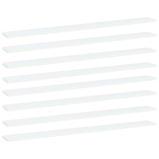 Wandschappen 8 st 100x10x1,5 cm spaanplaat wit is nu te koop bij PeponiXL, paradijselijk wonen!