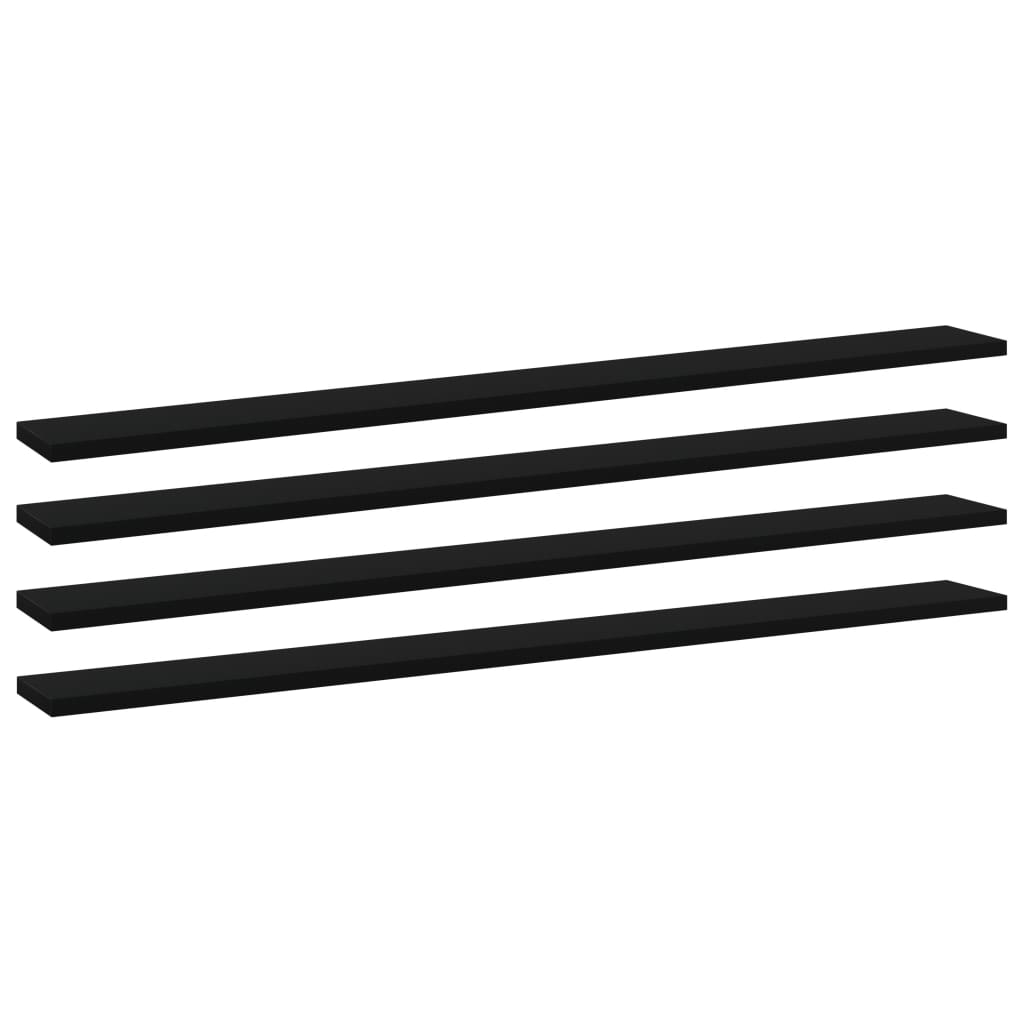 Wandschappen 4 st 100x10x1,5 cm spaanplaat zwart is nu te koop bij PeponiXL, paradijselijk wonen!