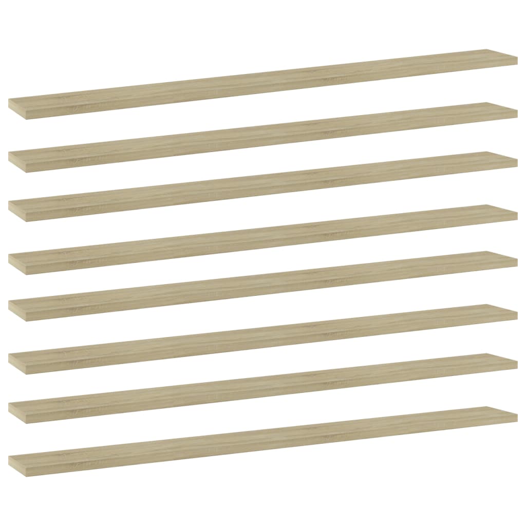 Wandschappen 8 st 100x10x1,5 cm spaanplaat sonoma eikenkleurig is nu te koop bij PeponiXL, paradijselijk wonen!