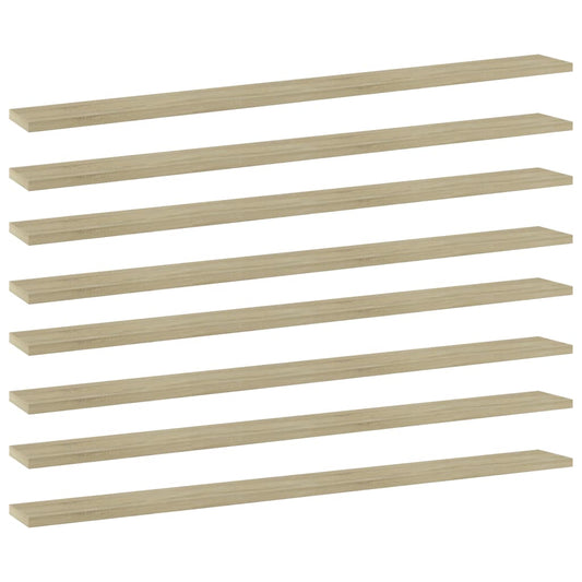 Wandschappen 8 st 100x10x1,5 cm spaanplaat sonoma eikenkleurig is nu te koop bij PeponiXL, paradijselijk wonen!