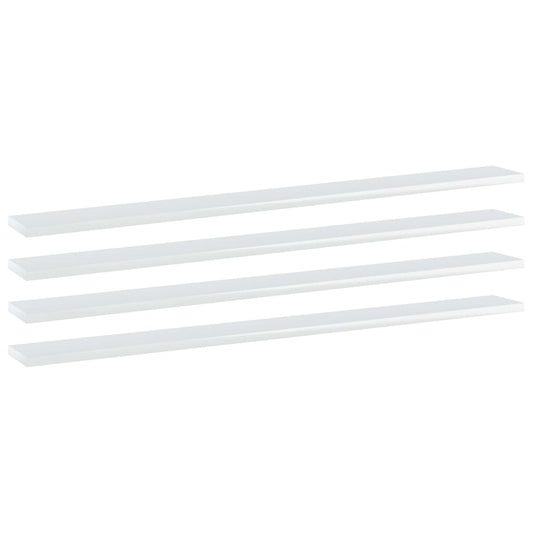 Wandschappen 4 st 100x10x1,5 cm bewerkt hout hoogglans wit is nu te koop bij PeponiXL, paradijselijk wonen!