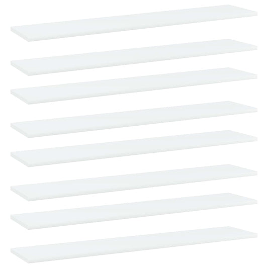 Wandschappen 8 st 100x20x1,5 cm spaanplaat wit is nu te koop bij PeponiXL, paradijselijk wonen!