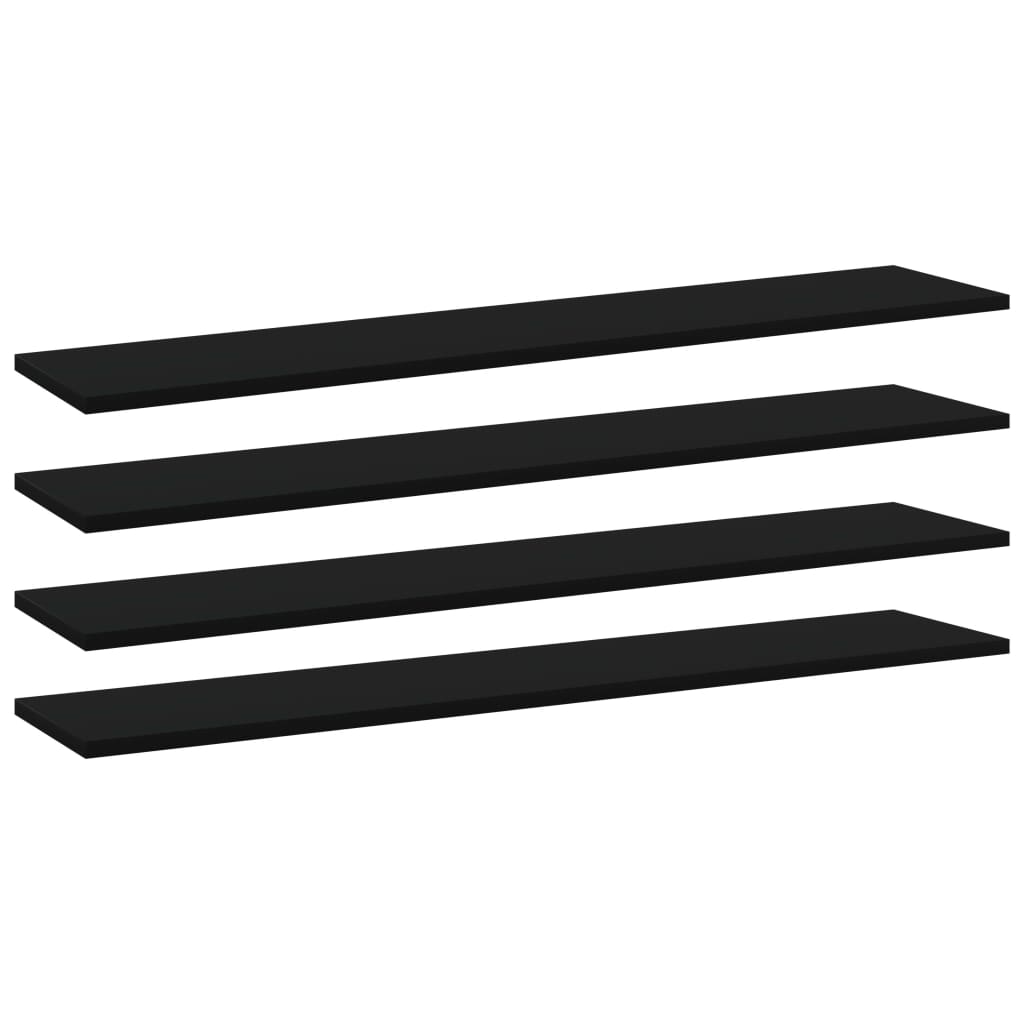 Wandschappen 4 st 100x20x1,5 cm spaanplaat zwart is nu te koop bij PeponiXL, paradijselijk wonen!