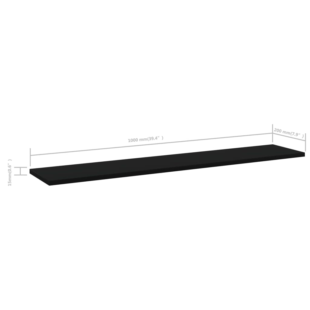 Wandschappen 4 st 100x20x1,5 cm spaanplaat zwart is nu te koop bij PeponiXL, paradijselijk wonen!