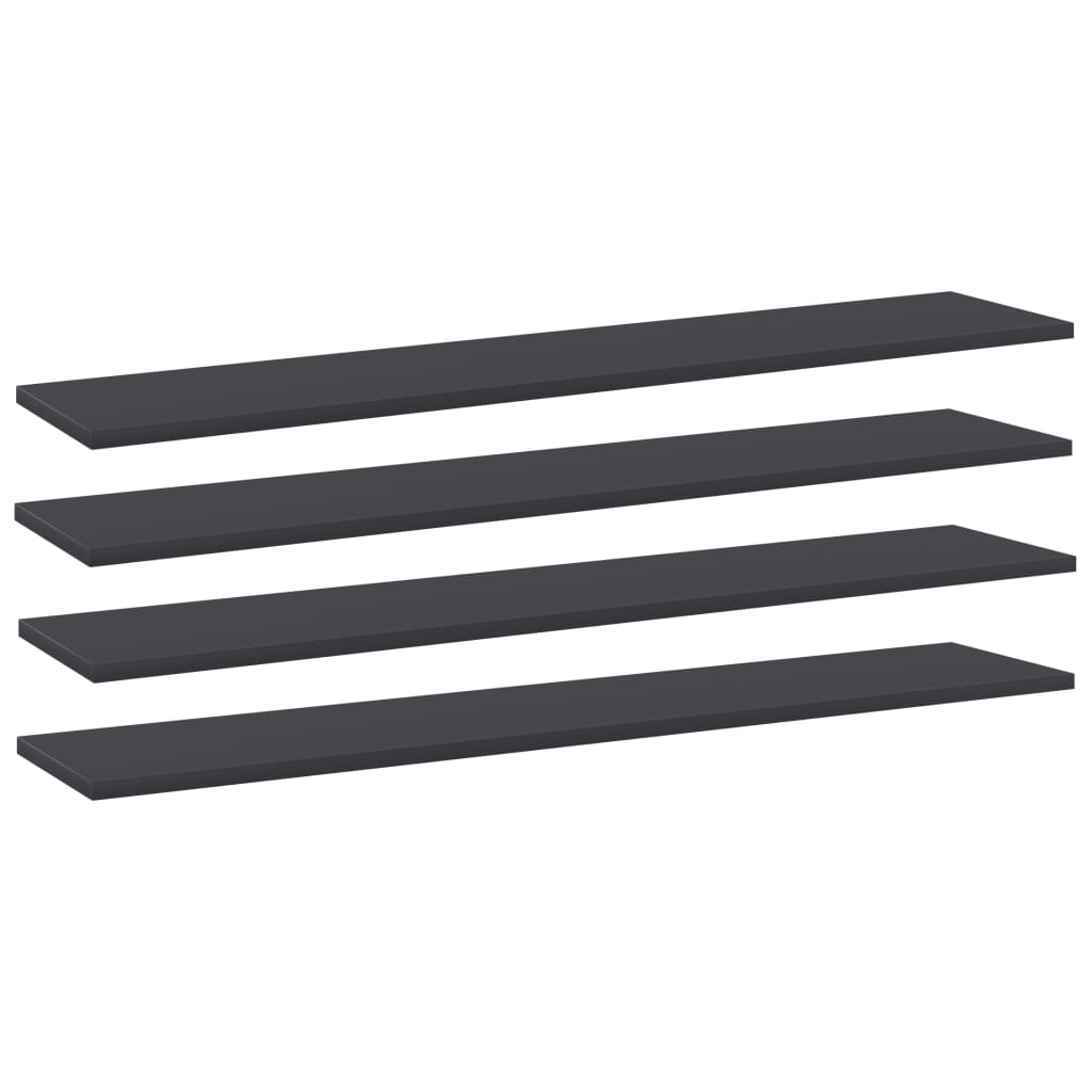 Wandschappen 4 st 100x20x1,5 cm spaanplaat grijs is nu te koop bij PeponiXL, paradijselijk wonen!