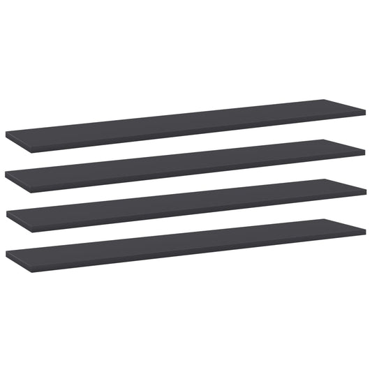 Wandschappen 4 st 100x20x1,5 cm spaanplaat grijs is nu te koop bij PeponiXL, paradijselijk wonen!
