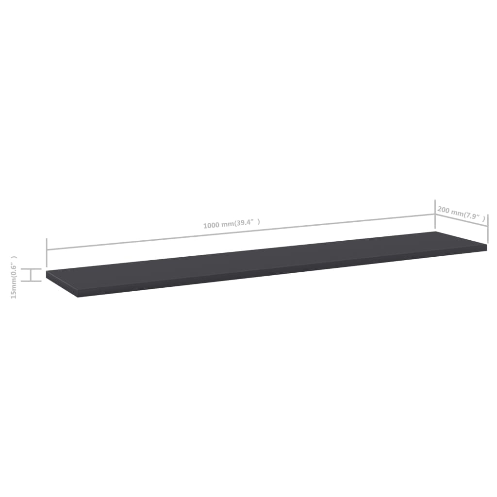 Wandschappen 4 st 100x20x1,5 cm spaanplaat grijs is nu te koop bij PeponiXL, paradijselijk wonen!