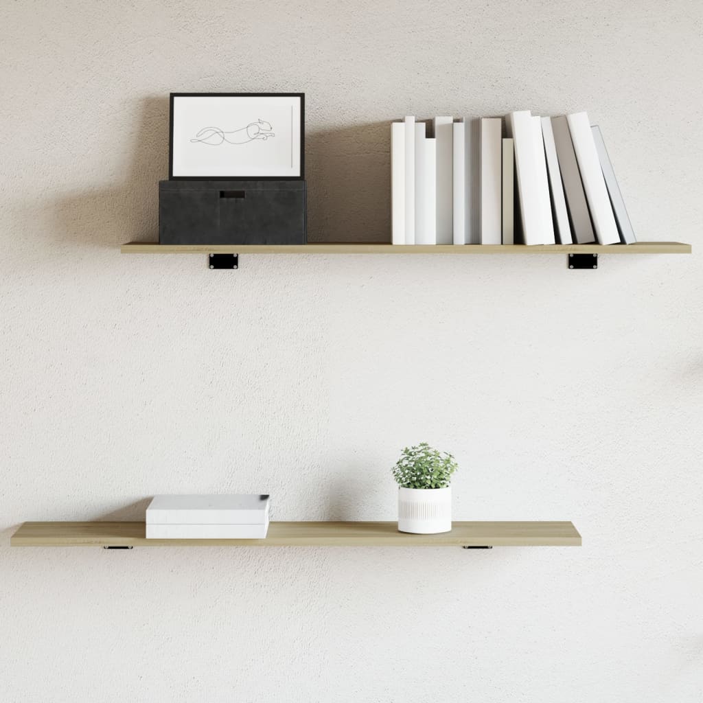 Wandschappen 8 st 100x20x1,5 cm spaanplaat sonoma eikenkleurig is nu te koop bij PeponiXL, paradijselijk wonen!