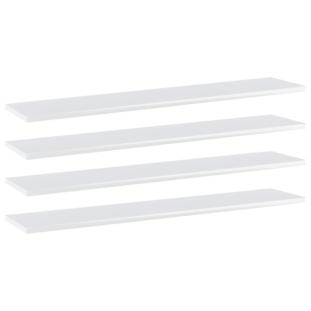 Wandschappen 4 st 100x20x1,5 cm bewerkt hout hoogglans wit is nu te koop bij PeponiXL, paradijselijk wonen!