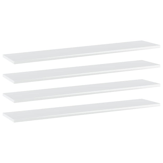 Wandschappen 4 st 100x20x1,5 cm bewerkt hout hoogglans wit is nu te koop bij PeponiXL, paradijselijk wonen!