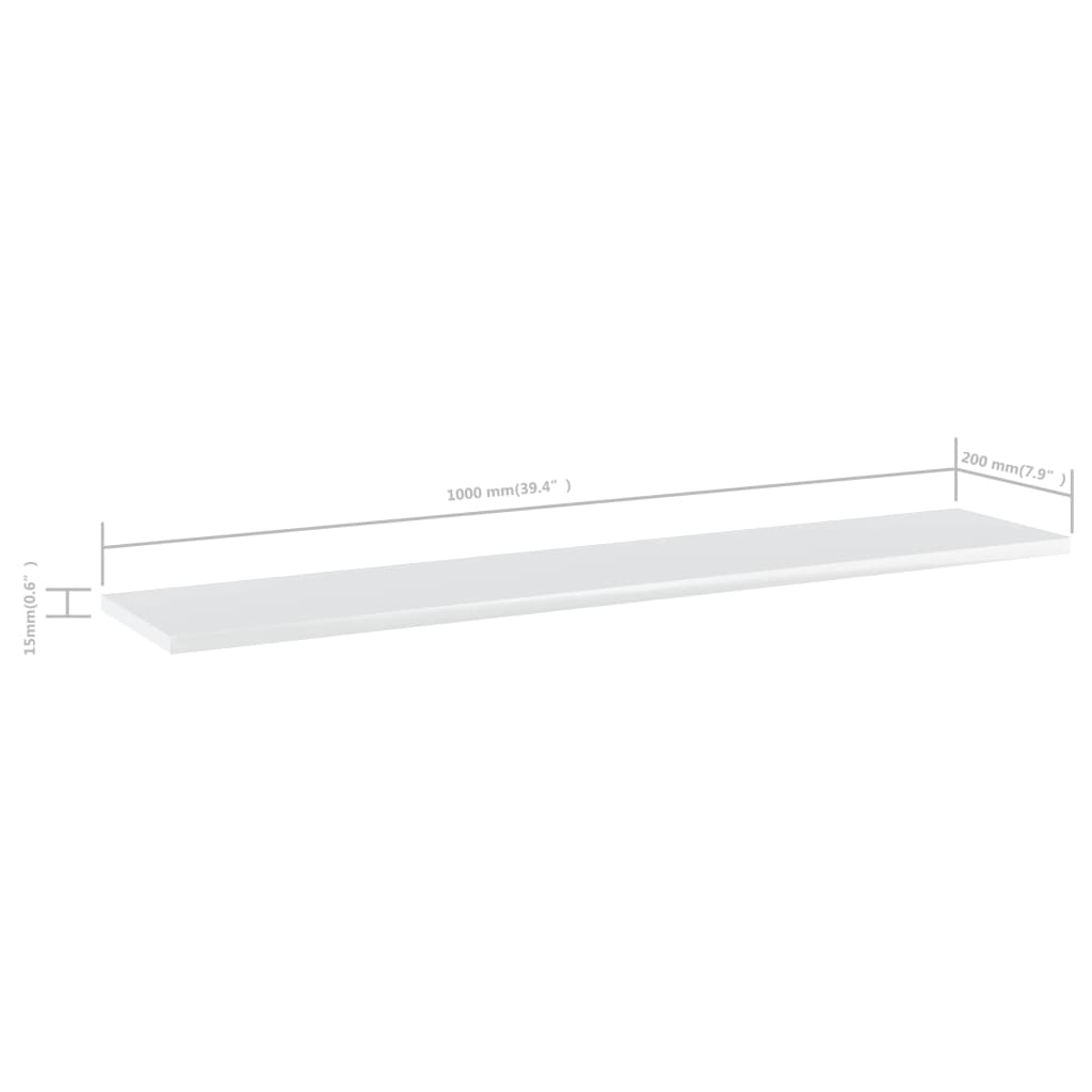 Wandschappen 4 st 100x20x1,5 cm bewerkt hout hoogglans wit is nu te koop bij PeponiXL, paradijselijk wonen!