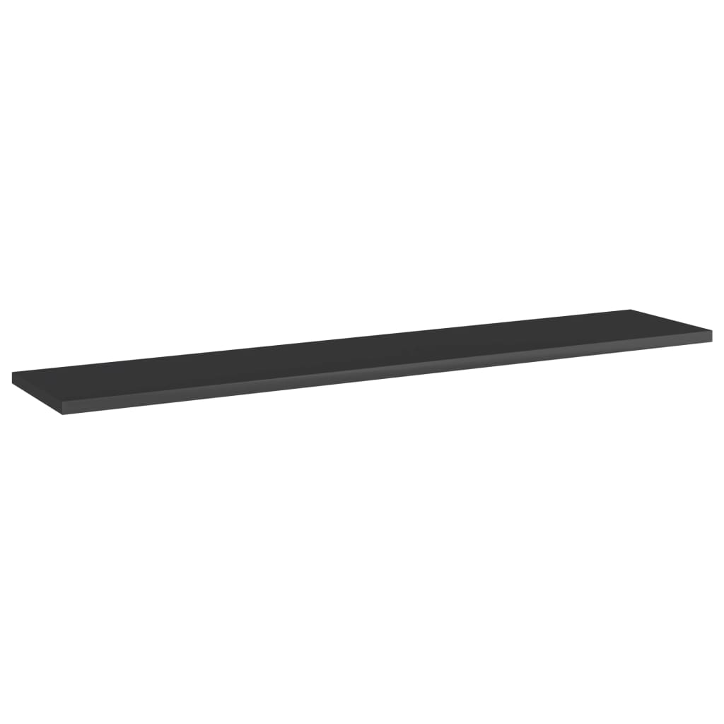 Wandschappen 4 st 100x20x1,5 cm spaanplaat hoogglans zwart is nu te koop bij PeponiXL, paradijselijk wonen!