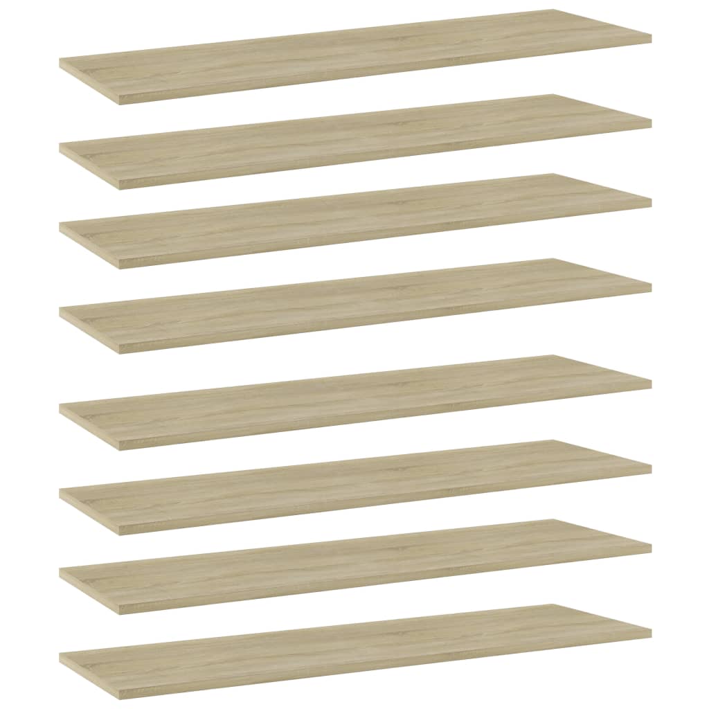 Wandschappen 8 st 100x30x1,5 cm spaanplaat sonoma eikenkleurig is nu te koop bij PeponiXL, paradijselijk wonen!