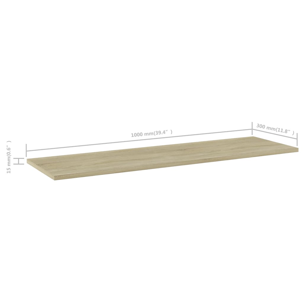 Wandschappen 8 st 100x30x1,5 cm spaanplaat sonoma eikenkleurig is nu te koop bij PeponiXL, paradijselijk wonen!