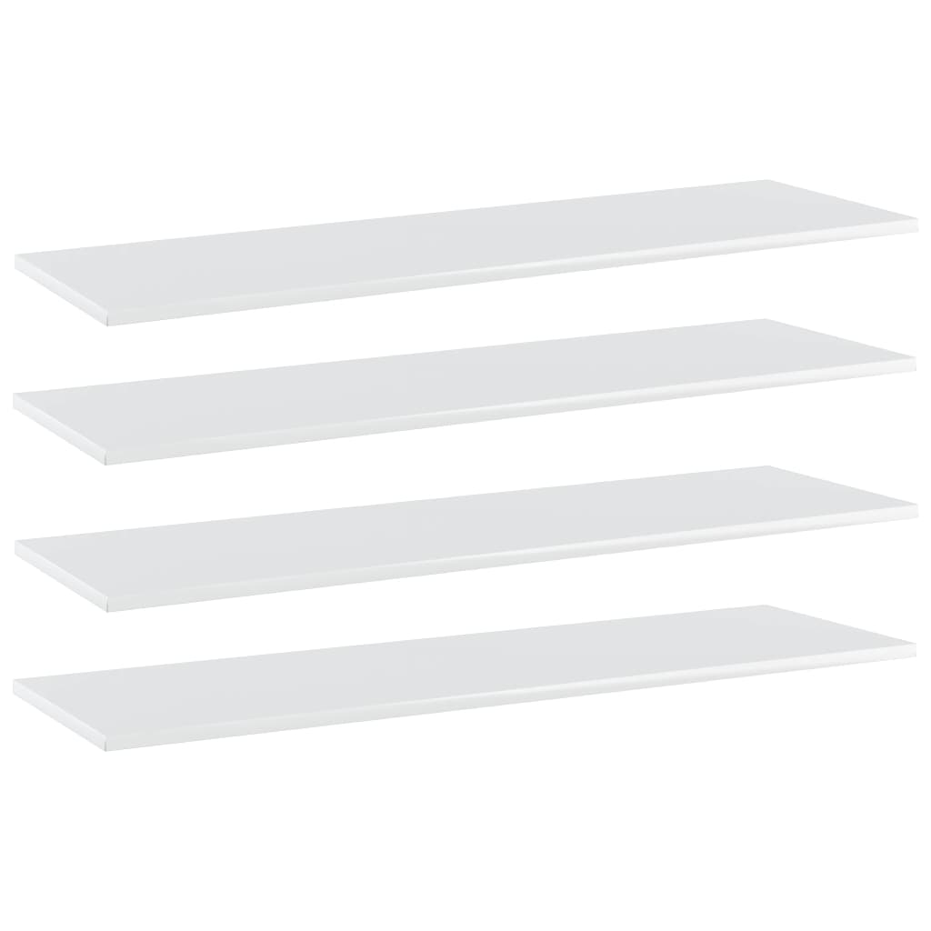 Wandschappen 4 st 100x30x1,5 cm bewerkt hout hoogglans wit is nu te koop bij PeponiXL, paradijselijk wonen!