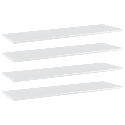 Wandschappen 4 st 100x30x1,5 cm bewerkt hout hoogglans wit is nu te koop bij PeponiXL, paradijselijk wonen!