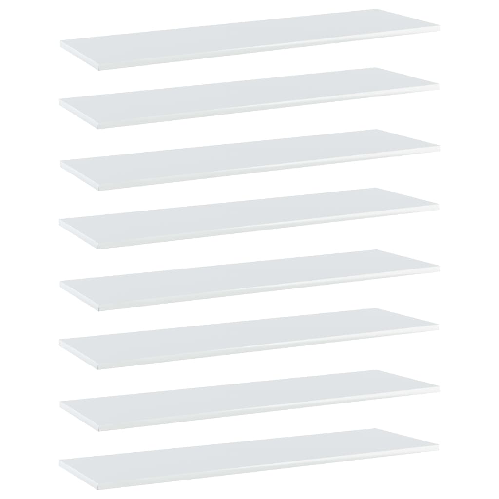 Wandschappen 8 st 100x30x1,5 cm spaanplaat hoogglans wit is nu te koop bij PeponiXL, paradijselijk wonen!
