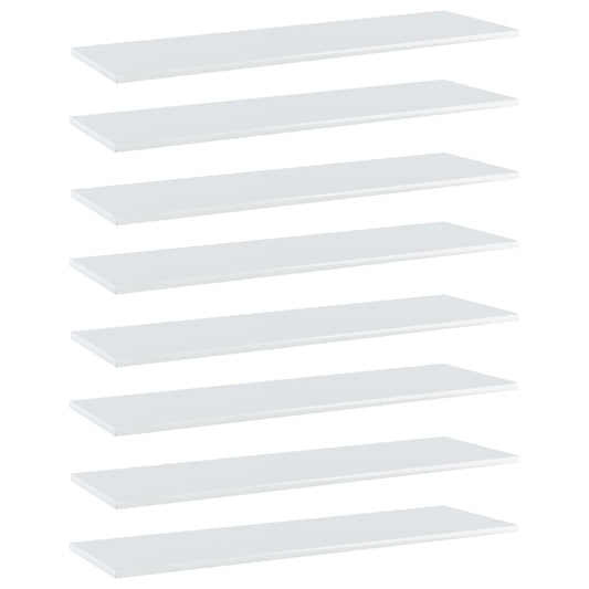 Wandschappen 8 st 100x30x1,5 cm spaanplaat hoogglans wit is nu te koop bij PeponiXL, paradijselijk wonen!