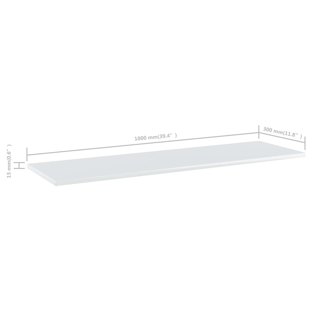 Wandschappen 8 st 100x30x1,5 cm spaanplaat hoogglans wit is nu te koop bij PeponiXL, paradijselijk wonen!