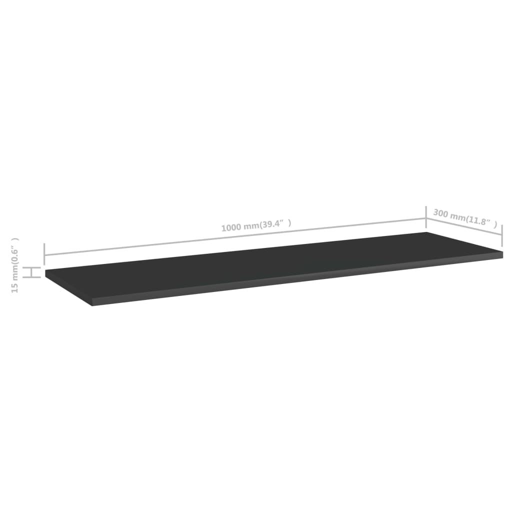 Wandschappen 8 st 100x30x1,5 cm spaanplaat hoogglans zwart is nu te koop bij PeponiXL, paradijselijk wonen!