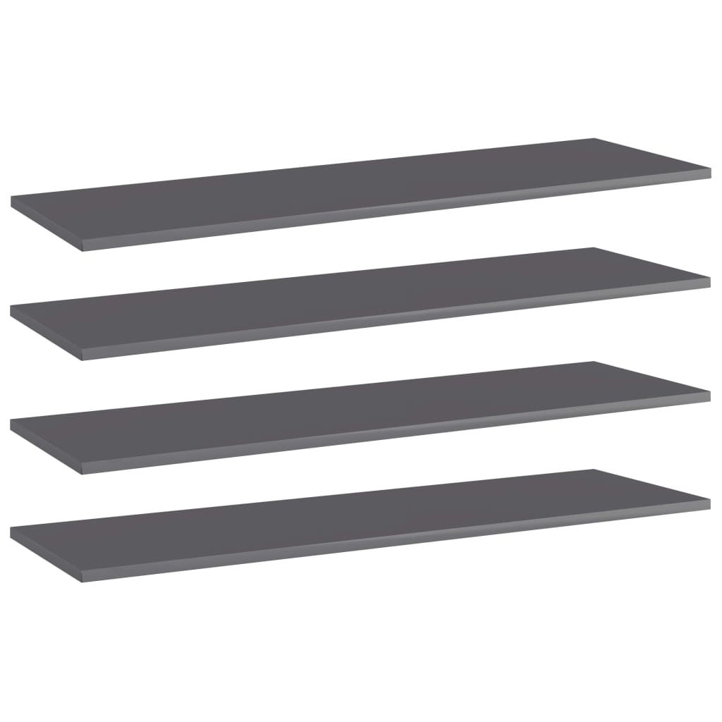 Wandschappen 4 st 100x30x1,5 cm spaanplaat hoogglans grijs is nu te koop bij PeponiXL, paradijselijk wonen!