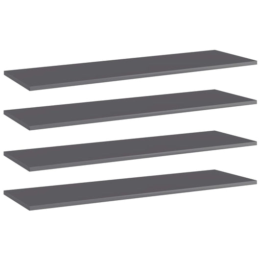 Wandschappen 4 st 100x30x1,5 cm spaanplaat hoogglans grijs is nu te koop bij PeponiXL, paradijselijk wonen!