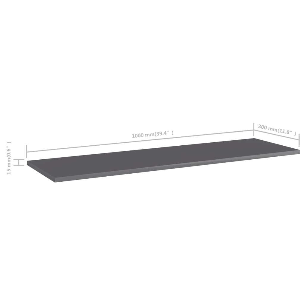 Wandschappen 8 st 100x30x1,5 cm spaanplaat hoogglans grijs is nu te koop bij PeponiXL, paradijselijk wonen!