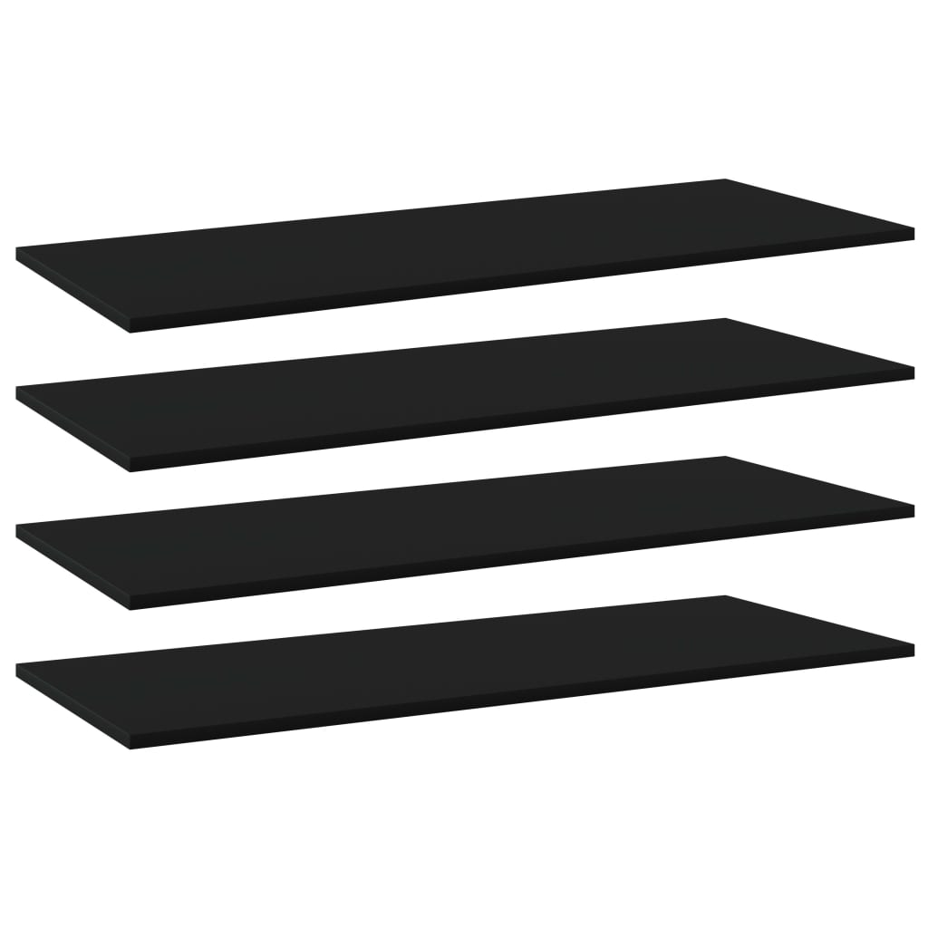 Wandschappen 4 st 100x40x1,5 cm spaanplaat zwart is nu te koop bij PeponiXL, paradijselijk wonen!