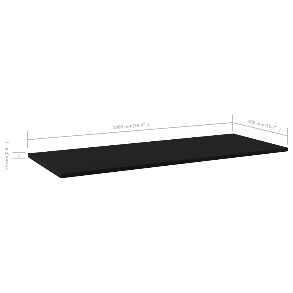 Wandschappen 4 st 100x40x1,5 cm spaanplaat zwart is nu te koop bij PeponiXL, paradijselijk wonen!