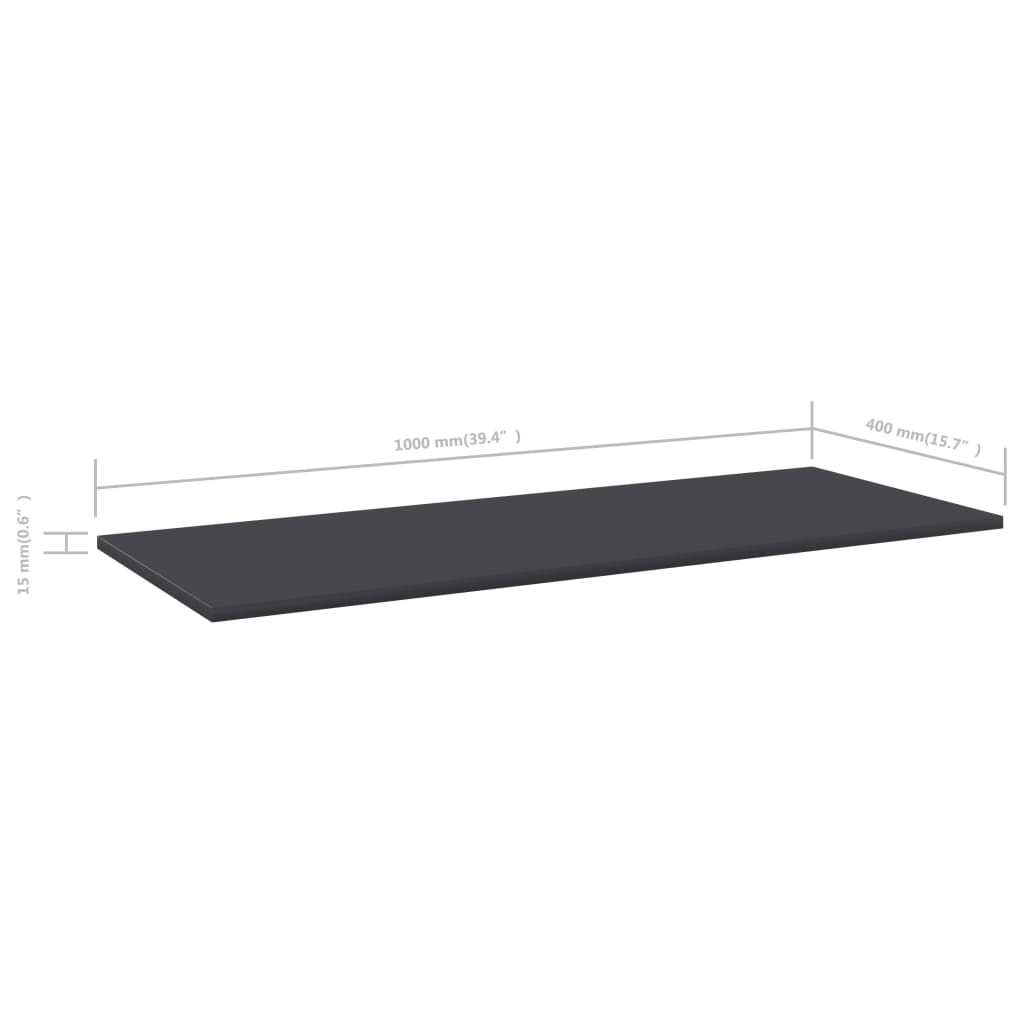 Wandschappen 4 st 100x40x1,5 cm spaanplaat grijs is nu te koop bij PeponiXL, paradijselijk wonen!