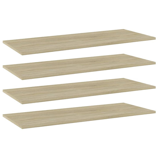 Wandschappen 4 st 100x40x1,5 cm spaanplaat sonoma eikenkleurig is nu te koop bij PeponiXL, paradijselijk wonen!
