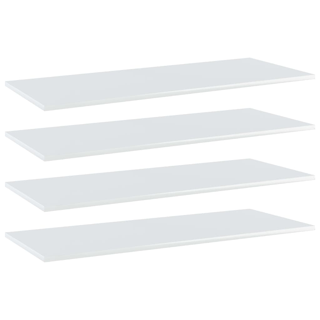 Wandschappen 4 st 100x40x1,5 cm bewerkt hout hoogglans wit is nu te koop bij PeponiXL, paradijselijk wonen!