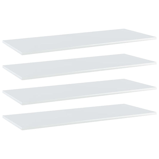 Wandschappen 4 st 100x40x1,5 cm bewerkt hout hoogglans wit is nu te koop bij PeponiXL, paradijselijk wonen!