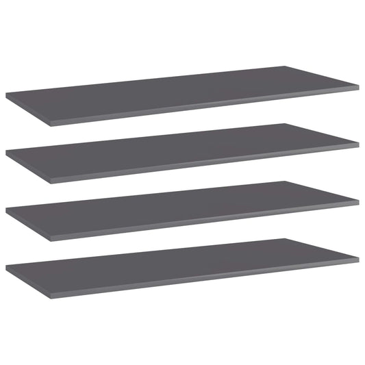 Wandschappen 4 st 100x40x1,5 cm spaanplaat hoogglans grijs is nu te koop bij PeponiXL, paradijselijk wonen!