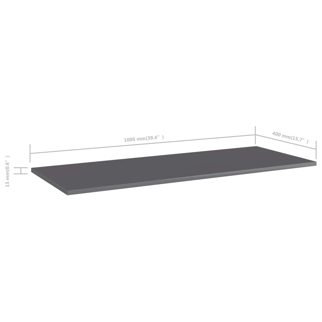 Wandschappen 4 st 100x40x1,5 cm spaanplaat hoogglans grijs is nu te koop bij PeponiXL, paradijselijk wonen!