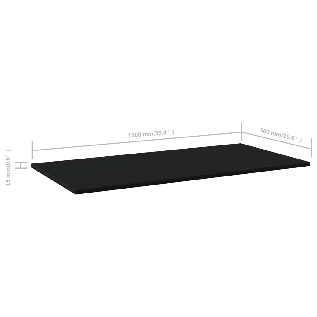 Wandschappen 4 st 100x50x1,5 cm spaanplaat zwart is nu te koop bij PeponiXL, paradijselijk wonen!