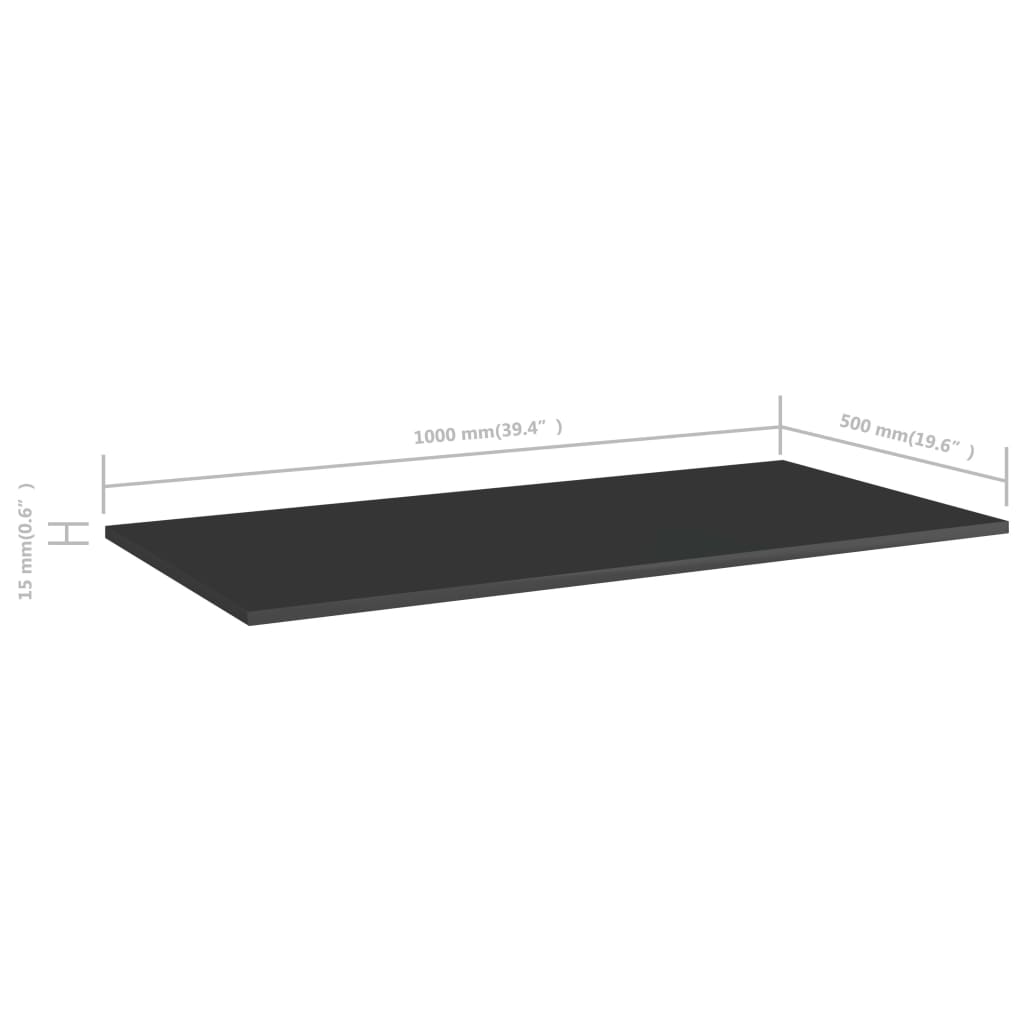 Wandschappen 4 st 100x50x1,5 cm spaanplaat hoogglans zwart is nu te koop bij PeponiXL, paradijselijk wonen!