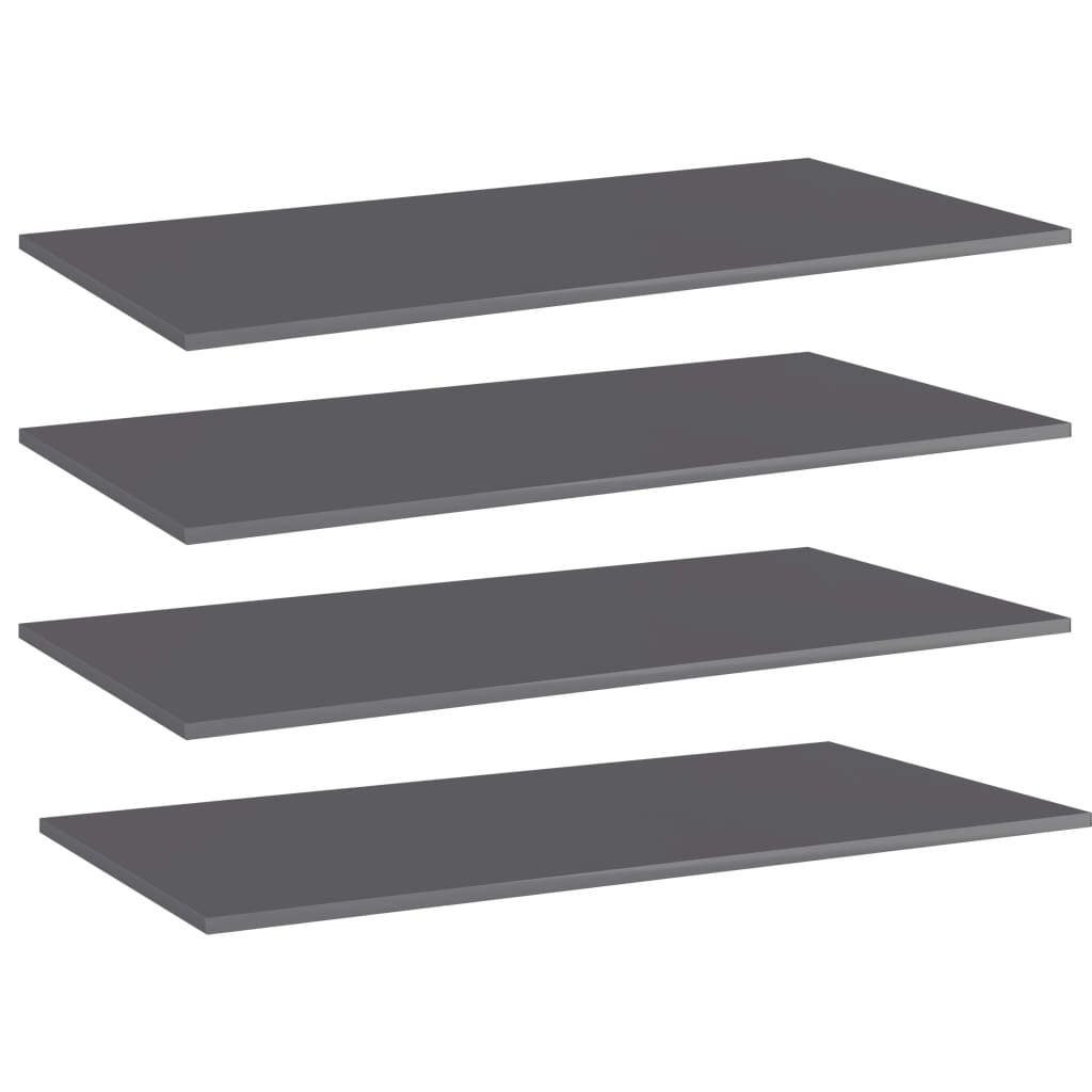 Wandschappen 4 st 100x50x1,5 cm spaanplaat hoogglans grijs is nu te koop bij PeponiXL, paradijselijk wonen!