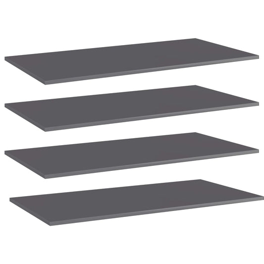 Wandschappen 4 st 100x50x1,5 cm spaanplaat hoogglans grijs is nu te koop bij PeponiXL, paradijselijk wonen!