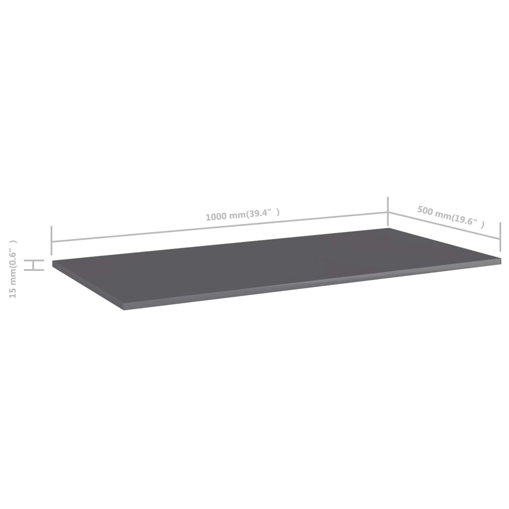 Wandschappen 4 st 100x50x1,5 cm spaanplaat hoogglans grijs is nu te koop bij PeponiXL, paradijselijk wonen!